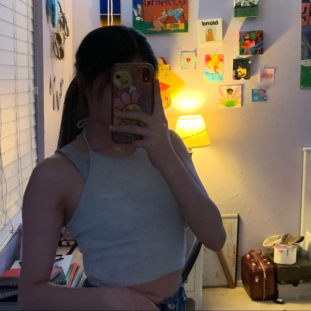 gray brandy halter top